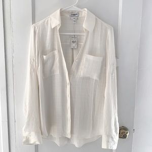 Express Slim Button Up Blouse